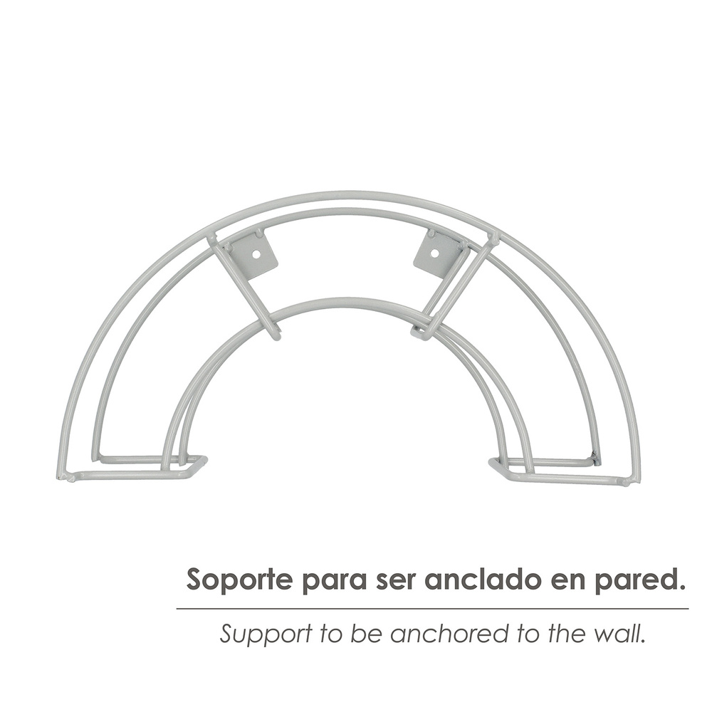 Soporte Manguera Pared Metalica 1/2 Luna Color Gris - Imagen 3