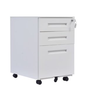 Cajonera metálica OLIMPO 2C1A, ruedas, 3 cajones, gris ral 7035.