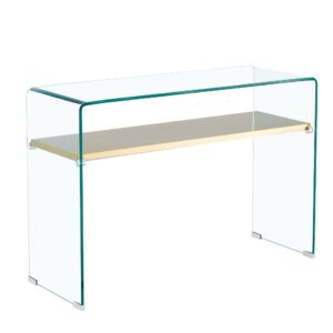Consola POITIERS, estante, cristal, 110 x 40 cms