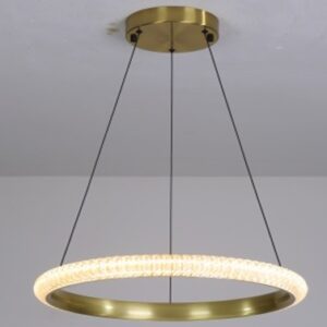 Lámpara BERKA 40, colgante, aluminio, dorada, acrílico, led