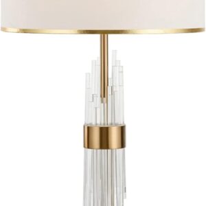 Lámpara ESLOHE, sobremesa, metal, cristal, pantalla blanca