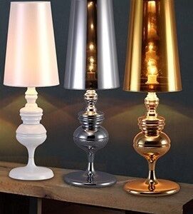 Lámpara LOUVRE PETIT, sobremesa, blanca, pantalla blanca