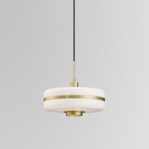 Lámpara LYRA, colgante, metal, cristal blanco