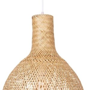 Lámpara SAMOA, colgante, pantalla de bambú natural trenzado