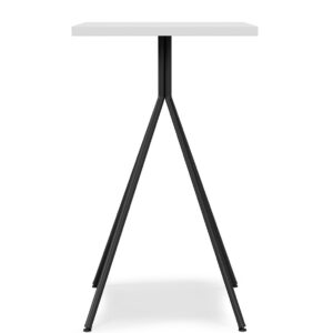 Mesa alta BISTRÓ, metal negro, tapa de MDP color blanco, 60 x 60 cms