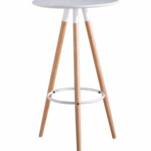 Mesa alta OTILIA NEW, madera, tapa blanca de 60 cms