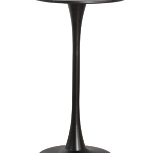 Mesa alta TUL (SU), metal, negra, tapa negra de 60 cms de diámetro