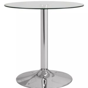 Mesa BERNIE 60R, cromada, cristal templado 60 cms diámetro
