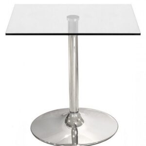 Mesa BERNIE 80C, cromada, cristal templado 80 x 80 cms