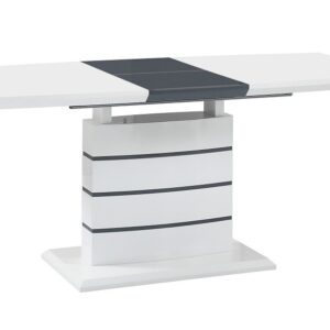 Mesa CHAMBERY, extensible, lacada blanca, 140 ~ 180 x 80 cms