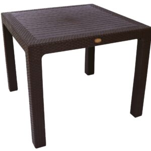 Mesa FARO, polipropileno marrón chocolate, 90 x 90 cms