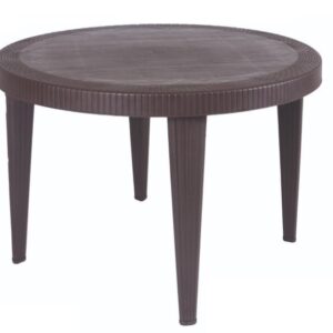 Mesa KATIA, polipropileno marrón chocolate, 110 cms de diámetro