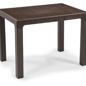 Mesa MIJAS, polipropileno marrón chocolate, 100 x 70 cms