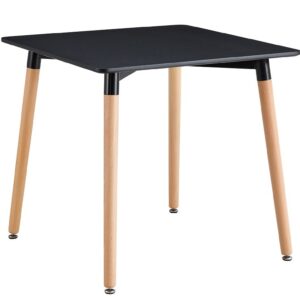 Mesa NURY, madera, tapa lacada negra, 80 x 80 cms
