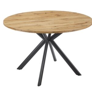 Mesa OLITE 120R, metal, madera, 120 cms de diámetro
