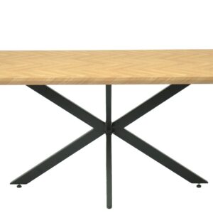 Mesa SORRENTO 180, metal, negro, tapa decor,180 x 90 cms