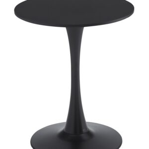 Mesa TUL (SI), base de metal, tapa lacada negra, 60 cms de diámetro
