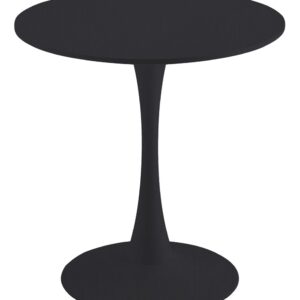 Mesa TUL (SI), base de metal, tapa lacada negra, 70 cms de diámetro