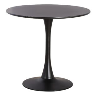 Mesa TUL (SU), base de metal, tapa lacada negra, 90 cms de diámetro