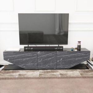 Mueble de TV VIOLET, bilaminado mármol negro, 180 cms.