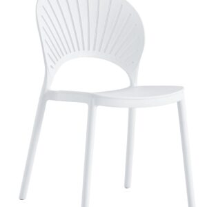 Silla ABANICO, apilable, polipropileno blanco