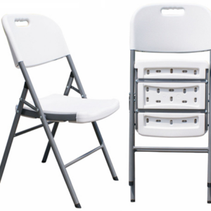 Silla BEACH NEW, plegable, metal, gris, polietileno blanco