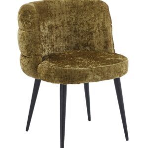 Silla BERG, metal, tapizado tejido cremona verde