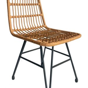 Silla BRUNEI, metal, ratán beige