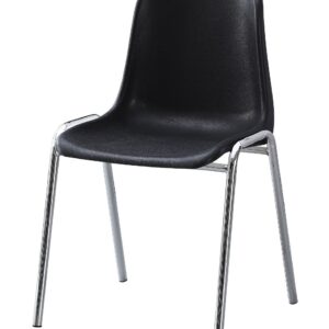 Silla CARCASA, apilable, cromada, polipropileno negro