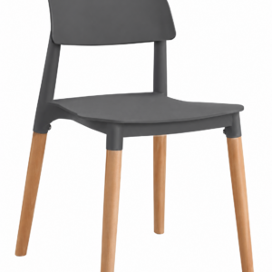 Silla CROSCAT (SU), madera, polipropileno gris oscuro