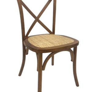 Silla CROSS SX, madera de haya, nogal, asiento de ratán