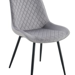 Silla FELICIA, metal, tapizado velvet gris claro