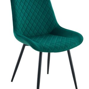 Silla FELICIA, metal, tapizado velvet verde oscuro