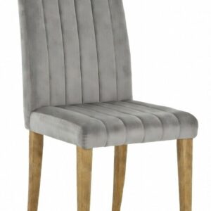 Silla GENOVA, patas metálicas, tapizado velvet gris