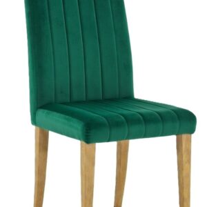 Silla GENOVA, patas metálicas, tapizado velvet verde oscuro