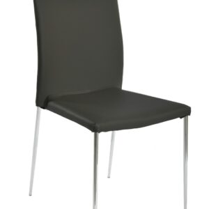 Silla INMA, apilable, metal, similpiel negra