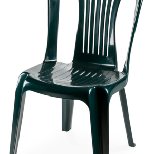 Silla LAGO, monoblock, apilable, verde