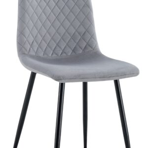 Silla LUCIA NEW, metal, tapizado velvet gris oscuro