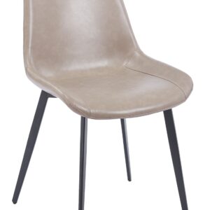 Silla MADRIGAL, metal, similpiel vintage gris