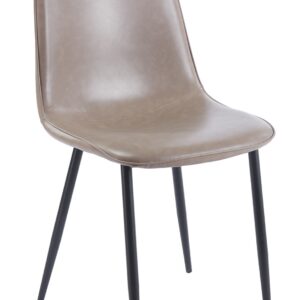 Silla PEÑAFIEL, metal, similpiel vintage gris
