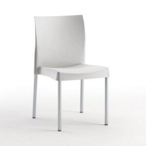 Silla SANDRA, aluminio, polipropileno gris