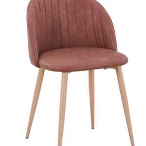 Silla VELVET NEW, patas metálicas, similpiel vintage cuero 3-2