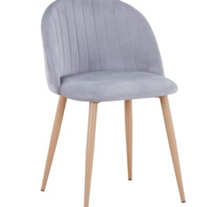 Silla VELVET NEW, patas metálicas, terciopelo gris 19