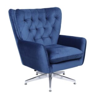 Sillón BÉCQUER, giratorio, regulable, tapizado velvet azul
