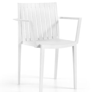 Sillón CHOPIN, apilable,  polipropileno blanco