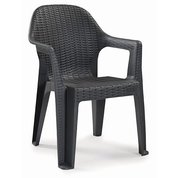 Sillón CIES, apilable, polipropileno antracita