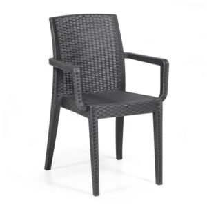 Sillón GLADY, apilable, polipropileno antracita