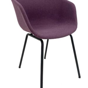 Sillón KIEL, metal, tapizado tejido rosa