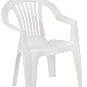 Sillón LAGO, monoblock, apilable, blanco