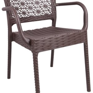 Sillón LATOJA, apilable, polipropileno marrón chocolate
